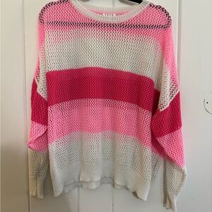 TCEC Pink and White Striped Sweater beach summer vacation wear